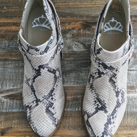fergalicious snakeskin booties